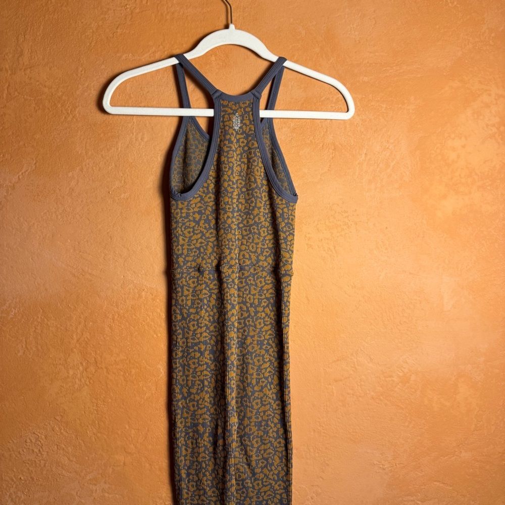 Free People Movement Leopard Print Ribbed Racerback Jumpsuit XS/S - Picture 7 of 8